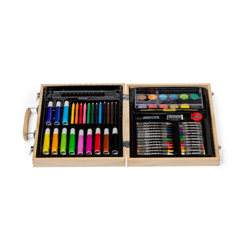 Maletín de pinturas de madera