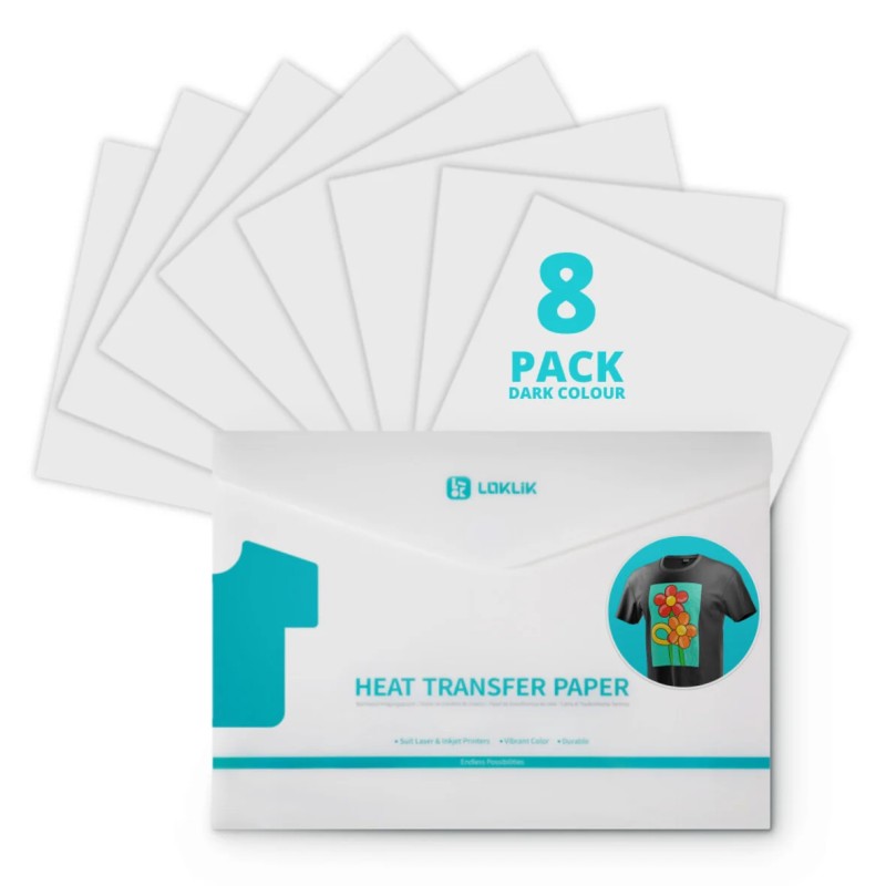 Papel transfer Loklik para impresoras inkjet, tejidos oscuros