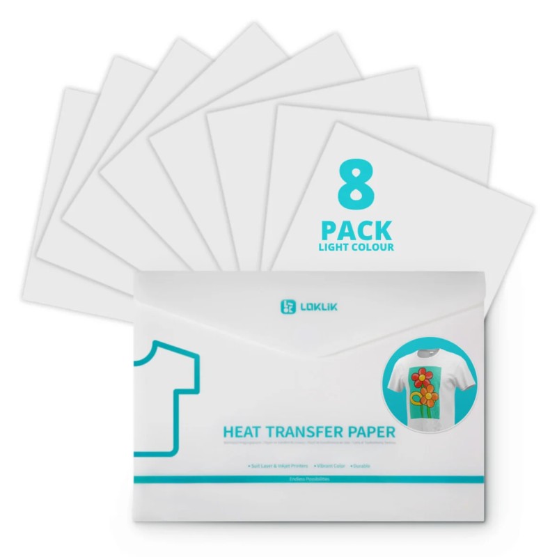 Papel transfer Loklik para impresoras inkjet, tejidos claros