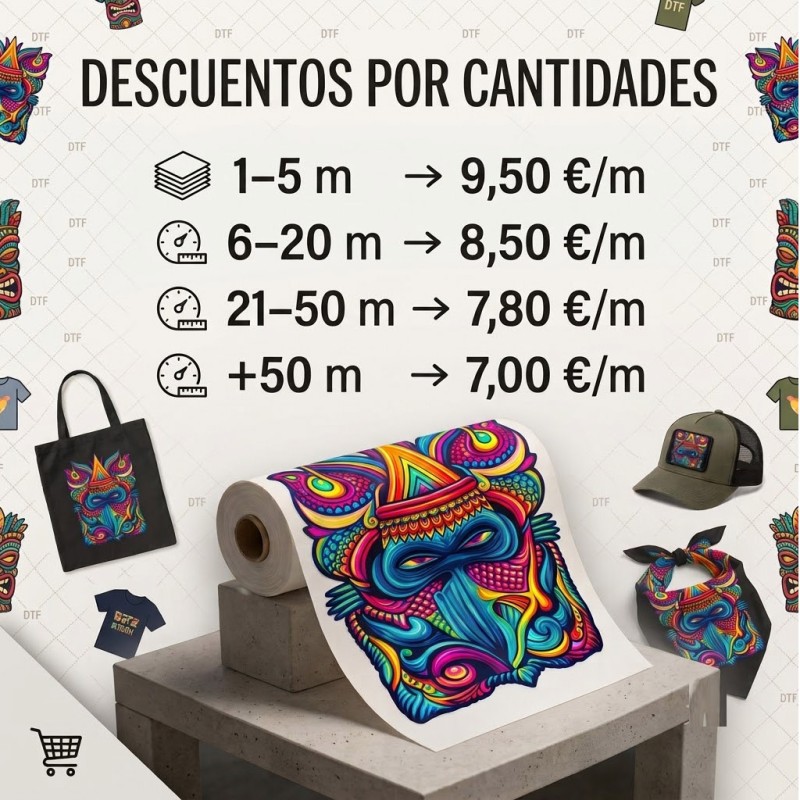 Servicio de impresión DTF textil por metros