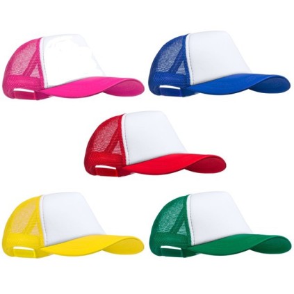 Gorras sublimables de rejilla, en seis colores.
